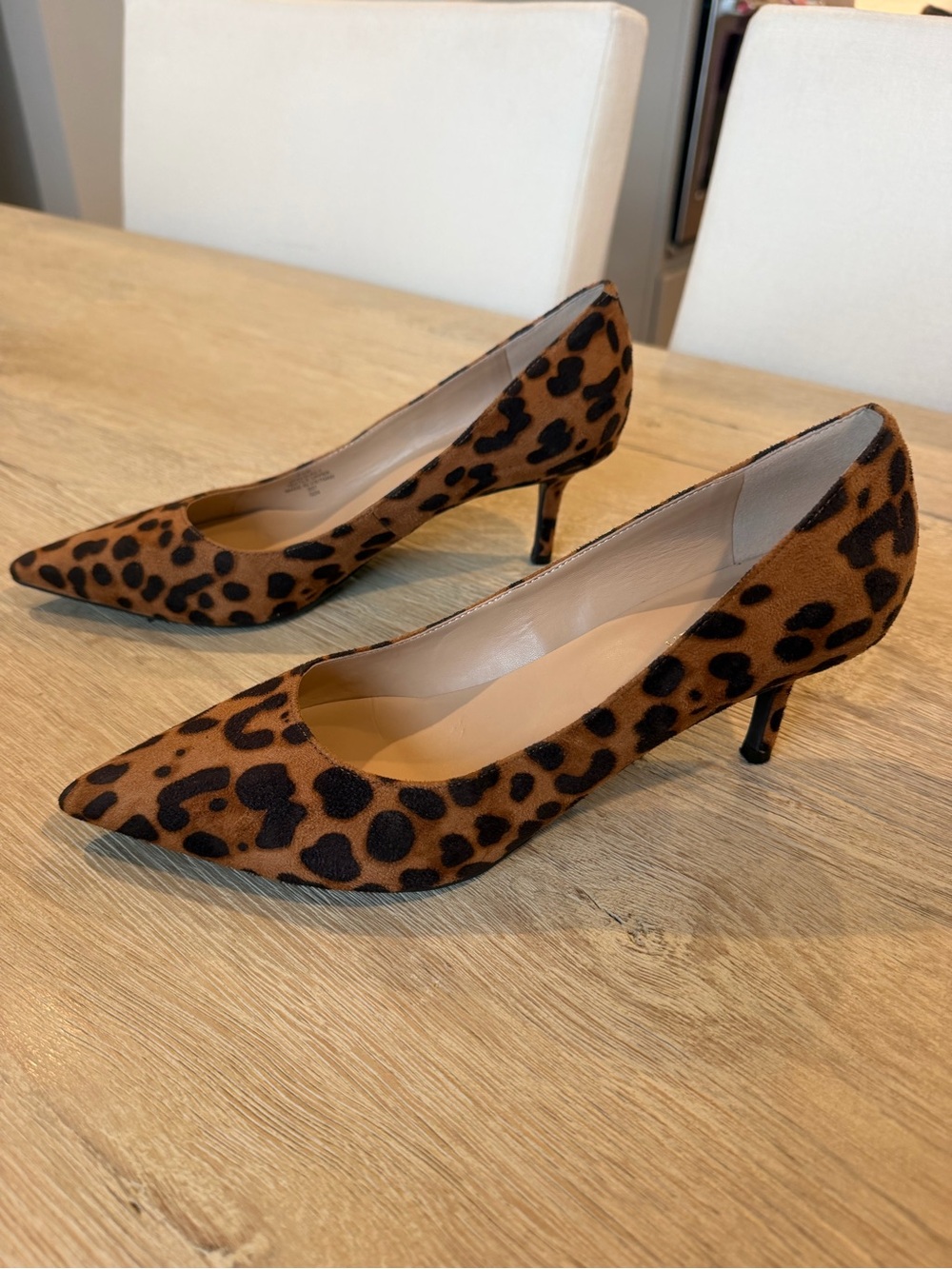 Marc Fisher Leopard-Print Pointed Toe Kitten Heels - Brown/Black